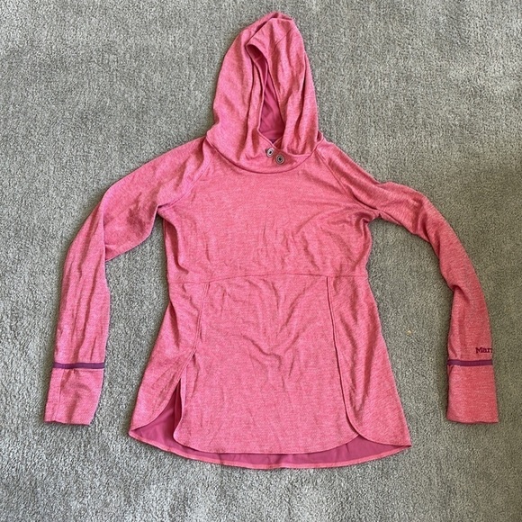 Marmot Tops - EC Marmot Hooded Long Sleeve Pink T-Shirt - Size Small